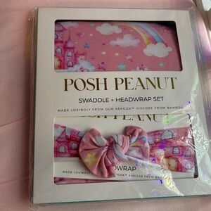 Posh Peanut swaddle set in Posh Castle.